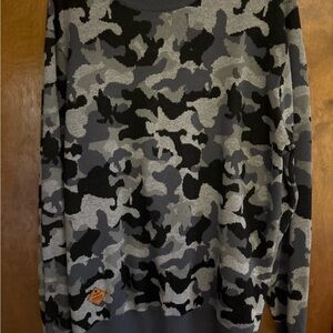 Simply Southern women's Gray Camouflage Crewneck Sweater